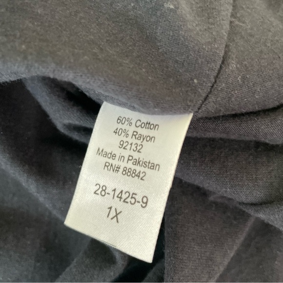 Swim 365 Black 1X Cover Up Tie Waist Pockets Resortwear Vacation Beach Travel - Picture 6 of 10